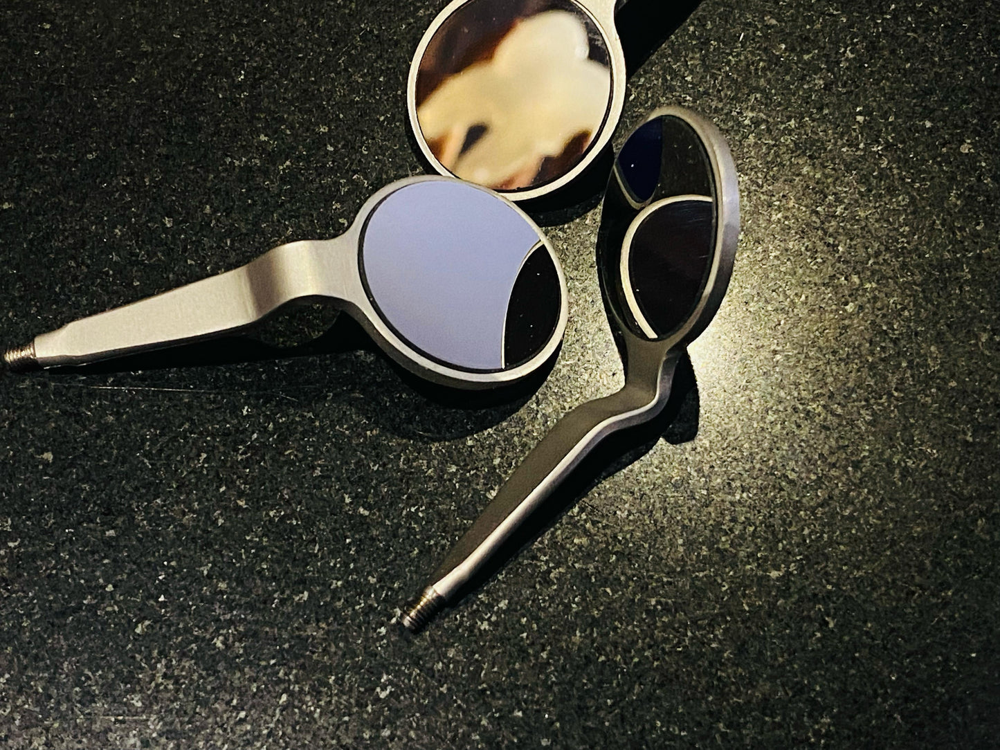 rhodium coated mirror tops pack of 3